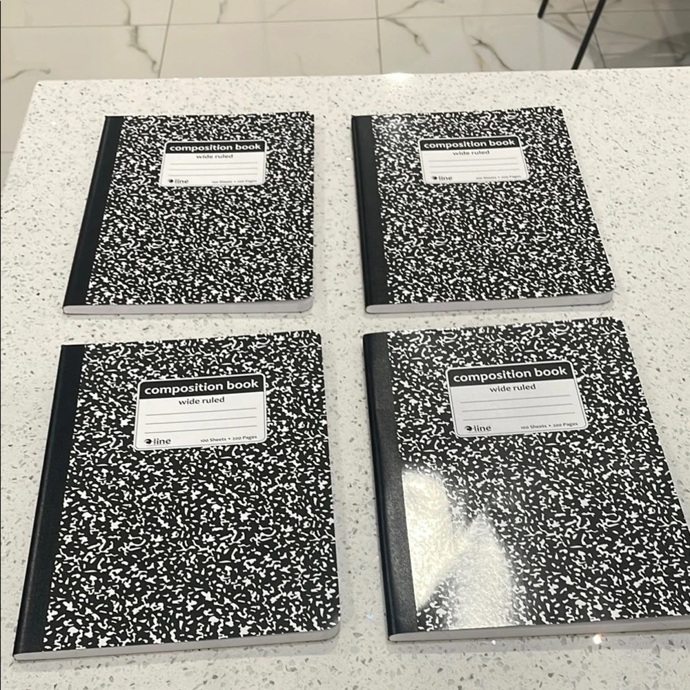 Black and White Composition Notebooks - set of 4